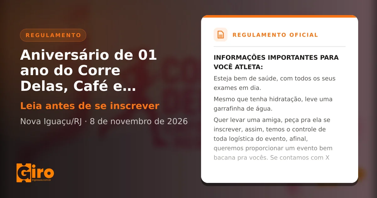 Aniversário de 1 Ano do Corre Delas, Café e Resenha