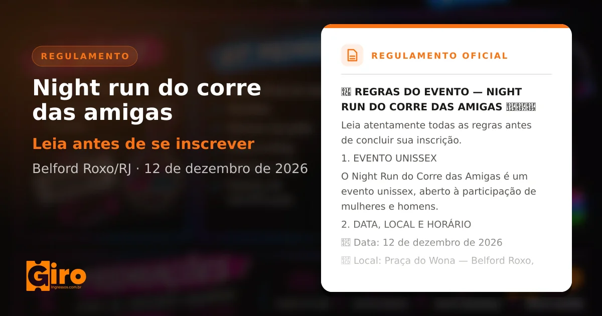Night Run do Corre das Amigas